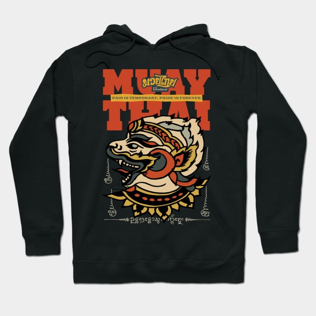 Muay Thai Sak Yant The Art of Eight Limbs Hoodie by KewaleeTee